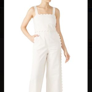 Rebecca Taylor Sleeveless Scallop Jumpsuit
